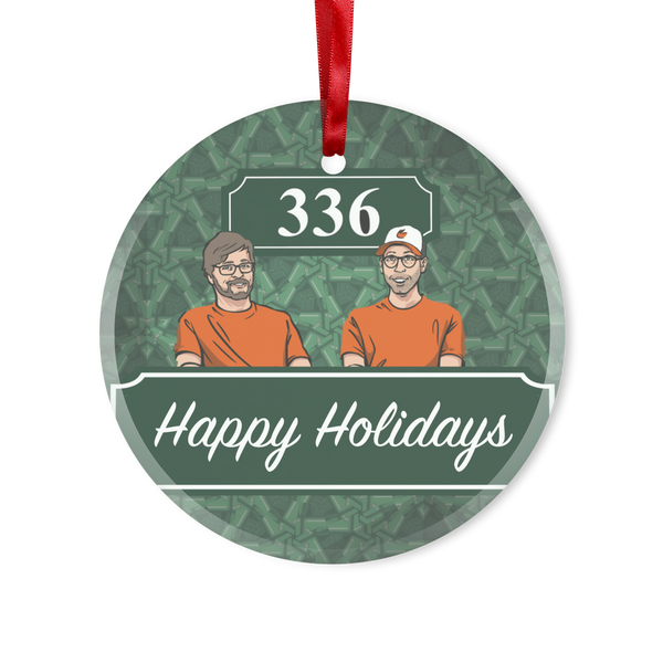 Happy Holidays Section 336 Glass Hanging Ornament